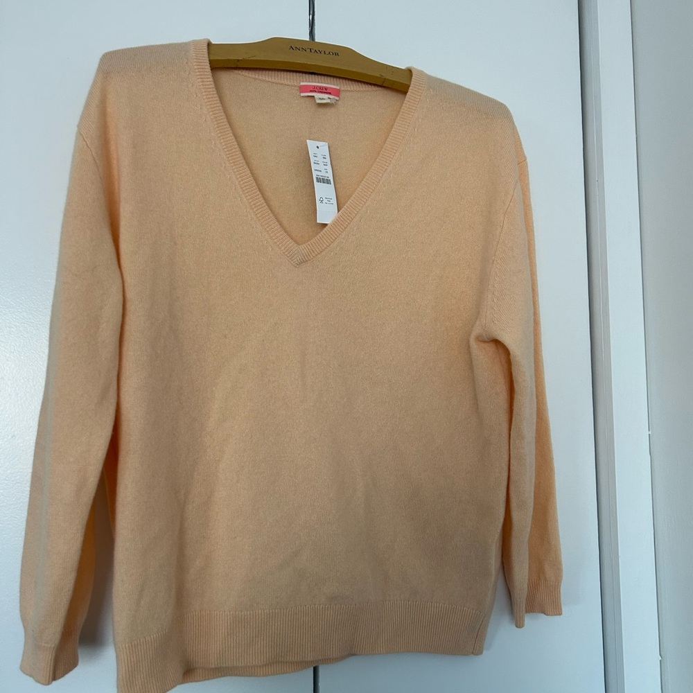 J. Crew Light Peach V-Neck Sweater